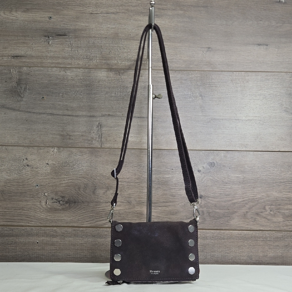 Hammitt Los Angeles Dark Purple Suede Mini Crossbody Shoulder Bag